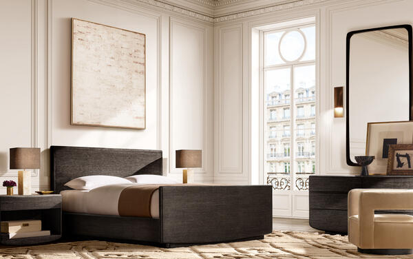 Dalia bed collection in Black Oak